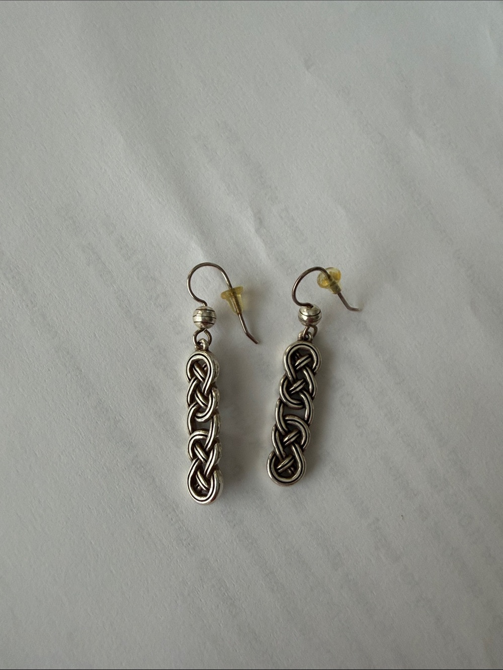 Brighton Sterling Silver interlock celtic Knot Drop Earrings - Silver